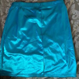 turquoise shiny skirt